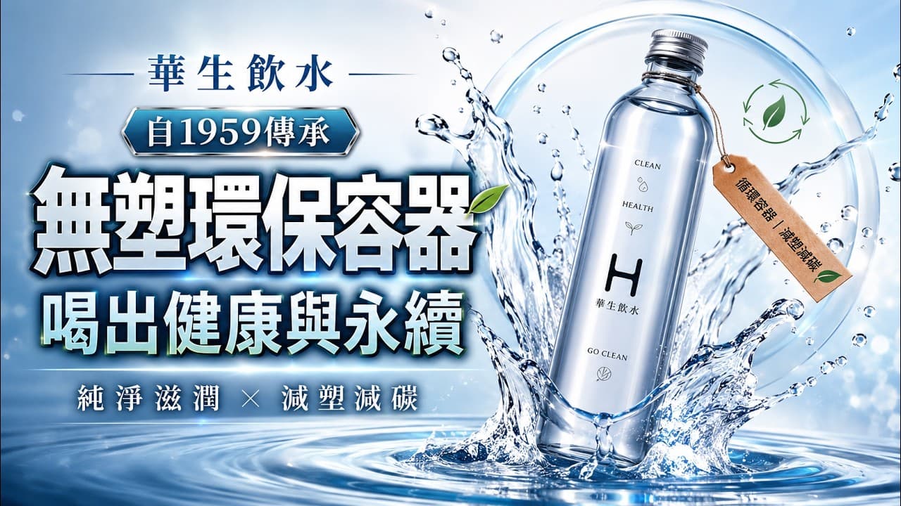【華生飲水】傳承半世紀的純淨滋潤!無塑環保容器,喝出健康與永續 丨#PC AI #ai廣告片 #華生飲水